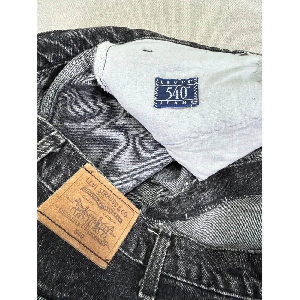 Vintage Levi's 540 Men's 42 Jeans‎ Black Denim Baggy Y2K Faded USA Relaxed